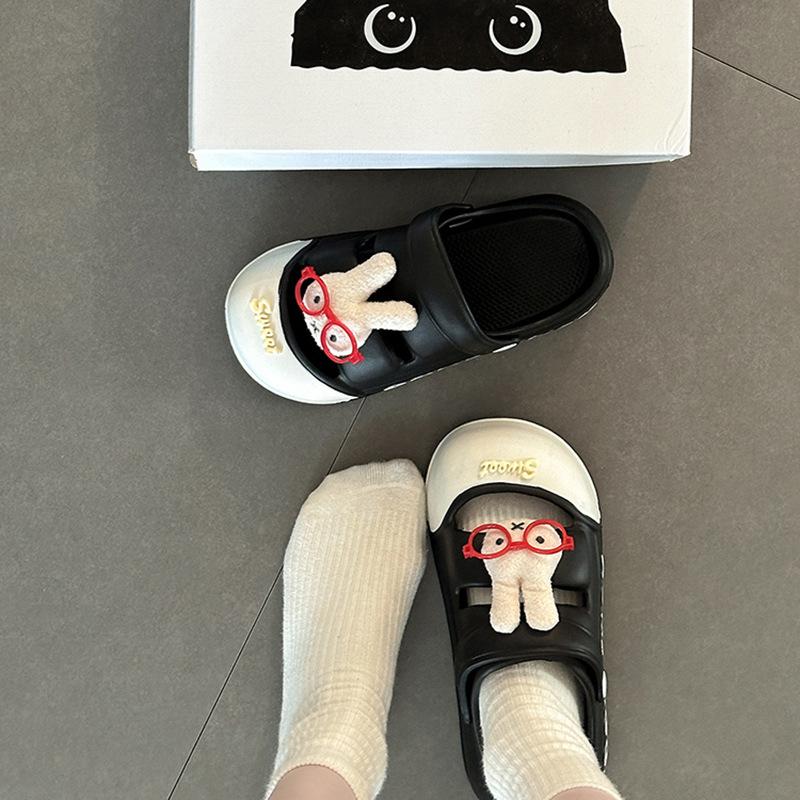 Cute cartoon letter sandals female Miffy rabbit slippers outer wear summer fashion outer wear female cool slippers bag head shoes