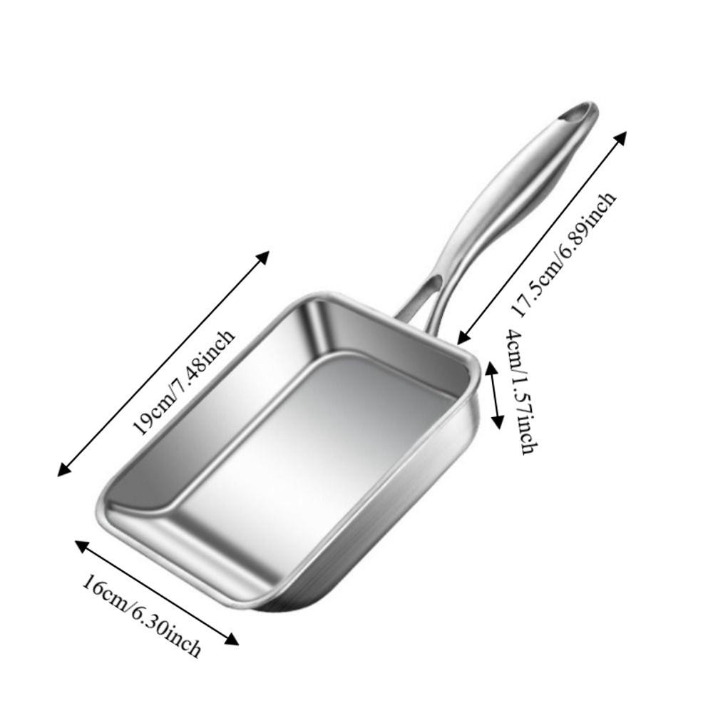 Rectangular Japanese Omelette Pan Stainless Steel Sandwich Skillet Durable Egg Frying Pan Cooking