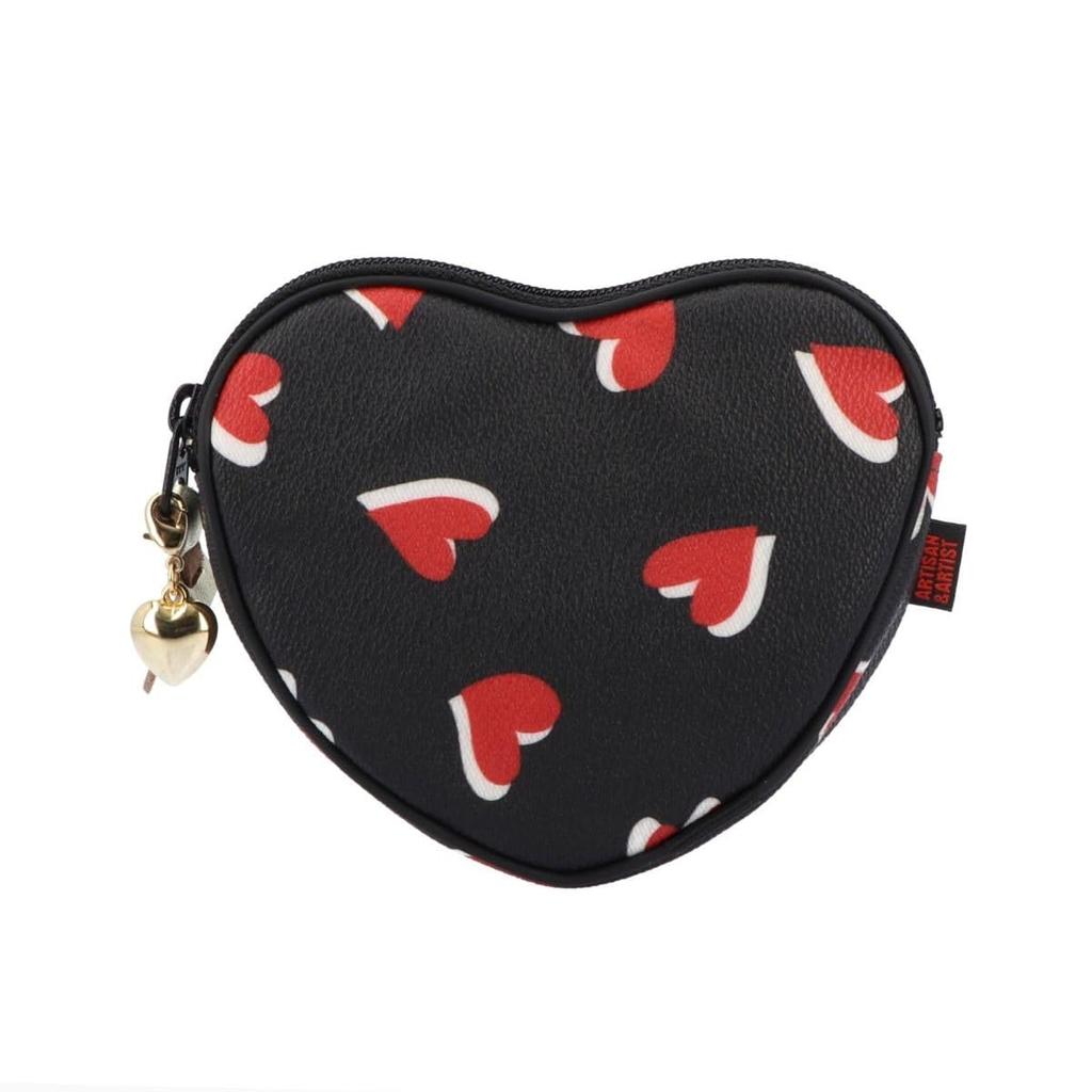 Artisan & Artist Small Makeup Pouch, Heart-Shaped, Dazzling Heart, 4OP-DH931