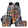 15 Inch 3PCS One Piece School Backpack Set with Lunch Bag Pencil Case Durable Lightweight Unisex Daypack for Boys Girls Age 6-10