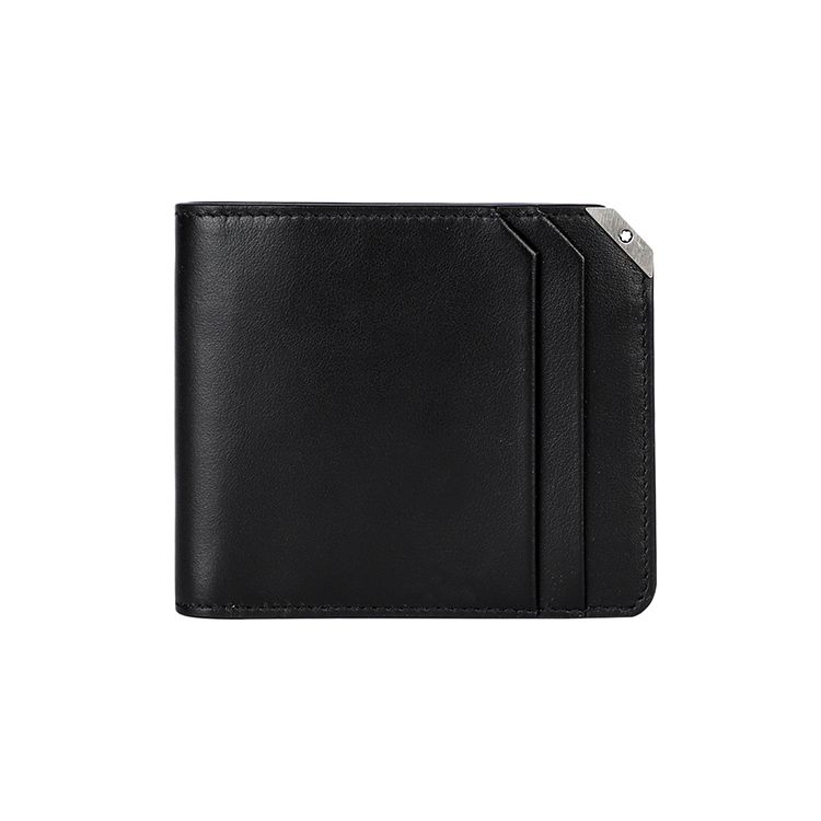 Montblanc Meisterstück Double Fold Leather Wallet Men Wallets Black 124089 Gift Set(Basic Set+Box+Shopping Bag)