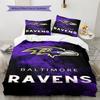 Baltimore Ravens Pattern Bedding Set Quilt Cover Pillowcase Home Decor Gift (1 * duvet cover + 2 * pillowcase, without core)