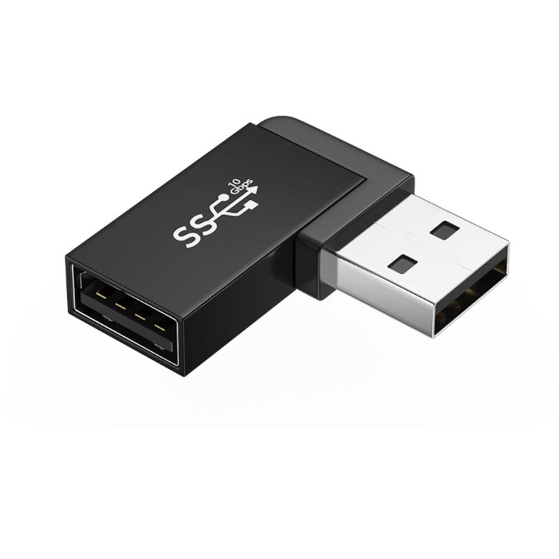 USB 3.2 90 Degree Male to Female Connectors for Protecting Device Port in Tight Space in Computer Connection