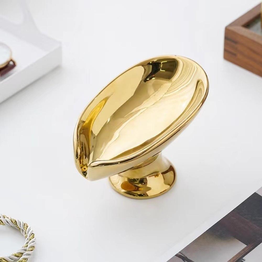 Gold Silver Soap Dish Ceramic Soap Tray No Punching Bathroom Storage Holder Counter Tray