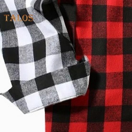 Fall Winter Men Shirt Coat Plaid Print Long Sleeves Chest Pocket Adjustable Drawstring Hood Single-breasted Patchwork Loose Contrast Color Jacket