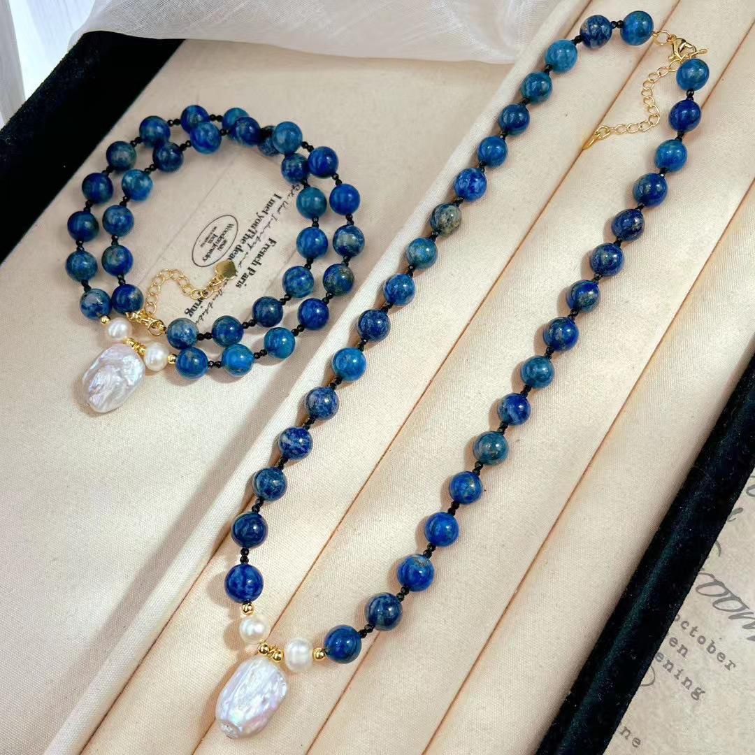

High Quality Natural Chalcedony Amethyst Design Necklace Sweater Chain