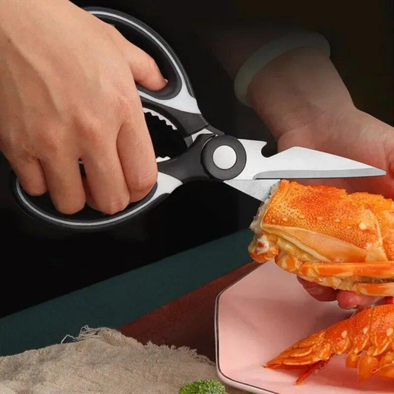 Kitchen Scissors Shears Chicken Bone Scissors Multi Purpose Non Slip Sharp Stainless Steel Kitchen Aid BBQ Barbecue Scissors