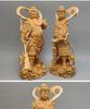 Natural Solid Wood Guan Gong Statue, Wei Tuo Protectors, Home Carving, Office, Feng Shui Figure
