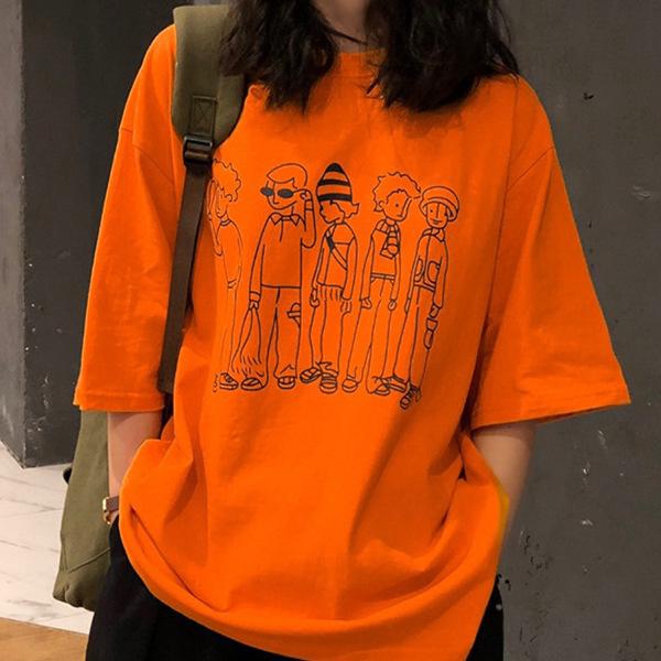 Short-sleeved T-shirt for Women Loose Korean Student College Style Tops Bestie Summer New Base Shirt for Women