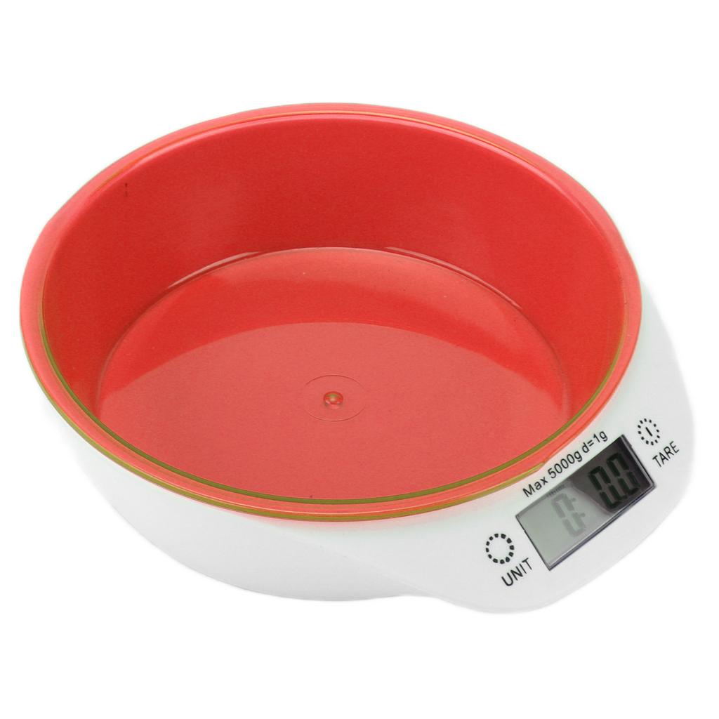 Pet Food Scale Bowl Cat Dog Digital Kitchen Food Weighing Bowl for Pet Food Baking CookingRed