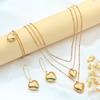 Stylish and simple gold love jewelry set ins blogger same commuting versatile necklace earrings bracelet