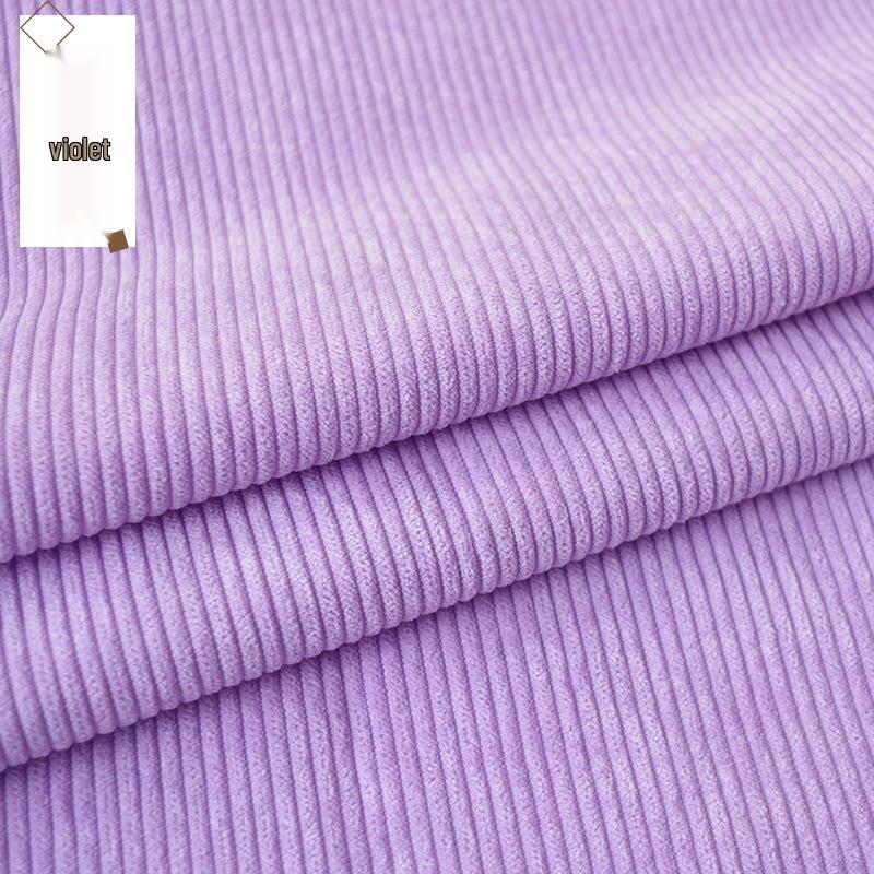 Solid-Color Ribbed Corduroy Jacket and Shirt-Smock in Silk Fabric