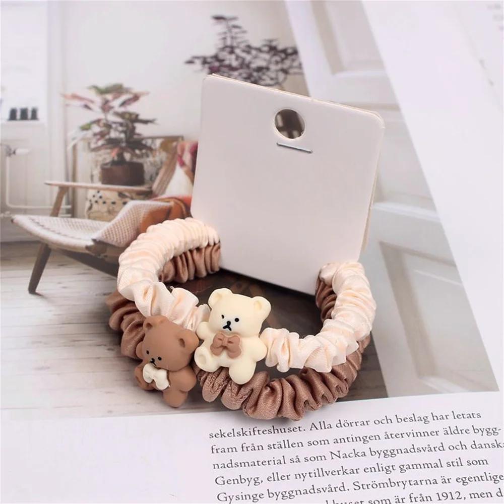 

2 шт. резинки для волос с бантиками, эластичная резинка для волос, резинка для волос, аксессуары для волос для девочек, милый головной убор из мультфильмов, подарок белый