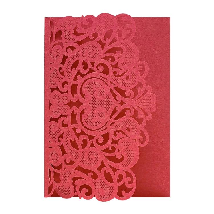 50Pcs Folding Wedding Invitations Hollowed Out Lace Paper Invitation for Wedding Engagement Festival Celebration