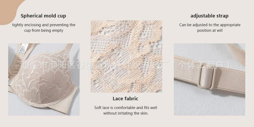 Großgrößen Frontverschluss Damen-Dessous-Set mit schönem Bügel-BH am Rücken