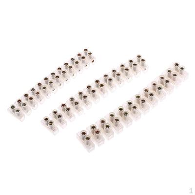 3pcs 3A 5A 10A Dual Rows 12 Position Terminal Block Covered Wire Connector