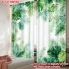 2D flat printing 2pcs Window Curtains Tropical Green Leaves Border Digital Printed Polyester Drapes Family Party Perfect for