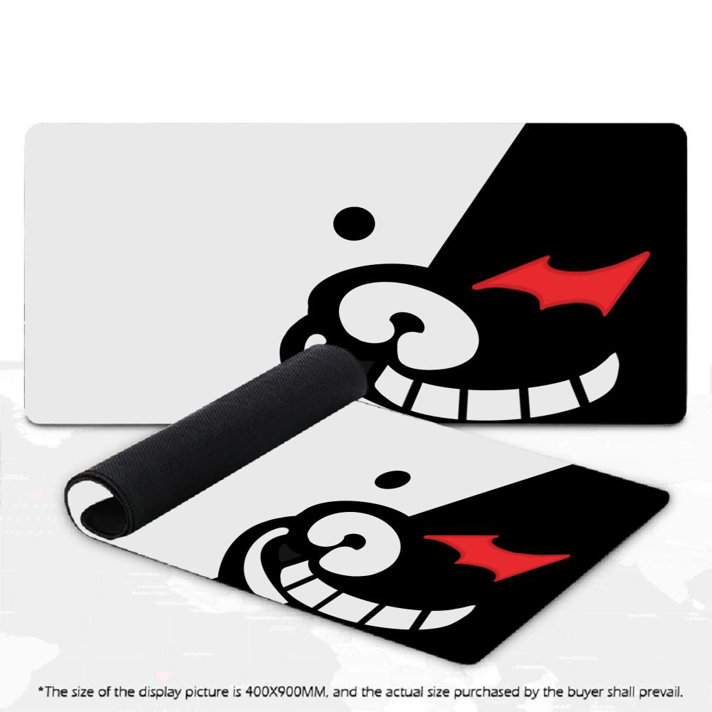 Large Mousepad Dark Monochrome Evil Grin Face Mousepads Keyboard Mat Deskpad Pc Game Art Desk Mats For Office Laptop Desktop
