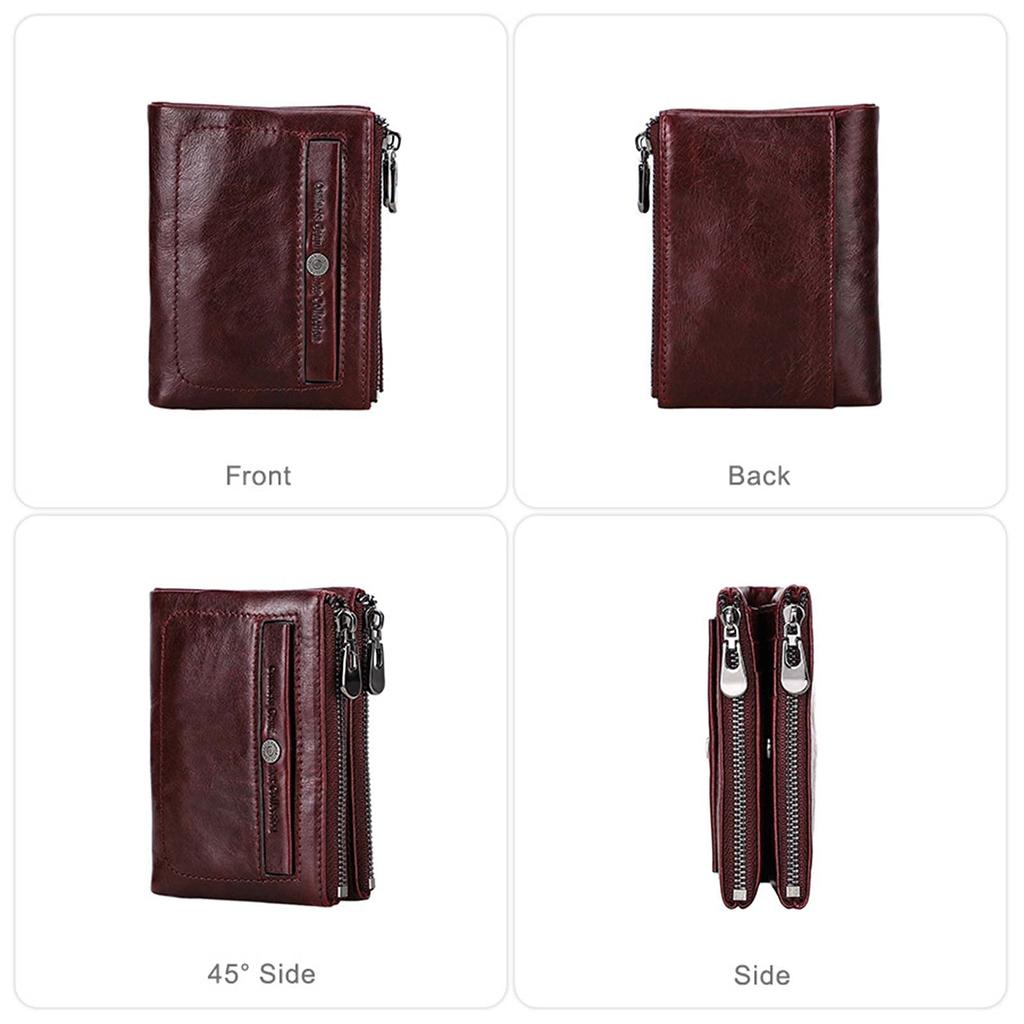 Gofelt Bifold Genuine Coin Two 10 Card Large RFID Blocking Made in Round Business Gift Women's Wallet, Leather, Purse, Pockets, Slots, Capacity,