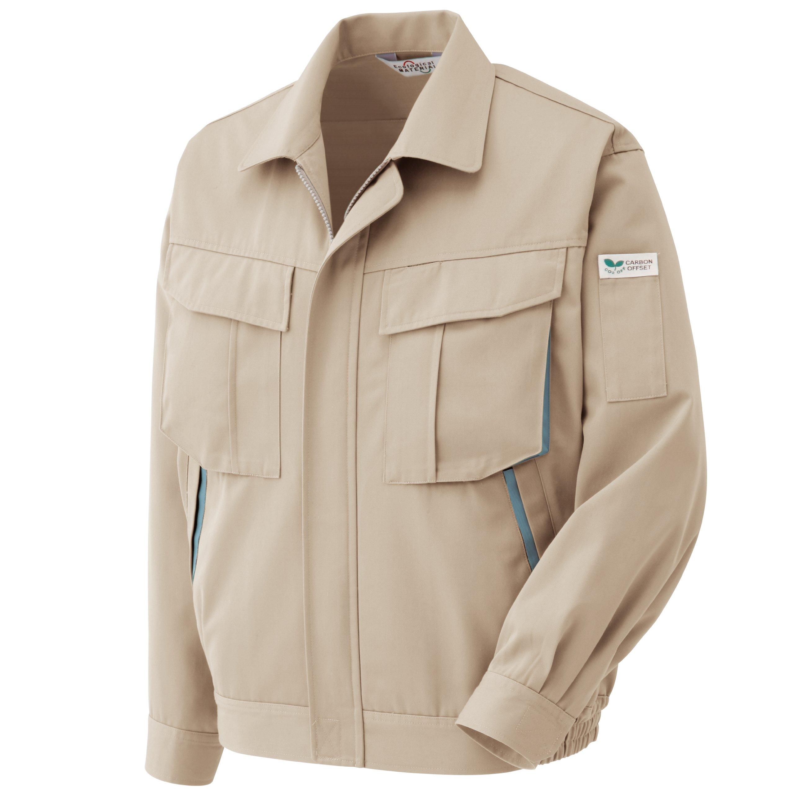 

Work Long Eco Mark RC580 Beige SS [Midori Anzen] Clothes, Sleeve, Blouson, Unisex, Antistatic, Certified, Top, бежевый
