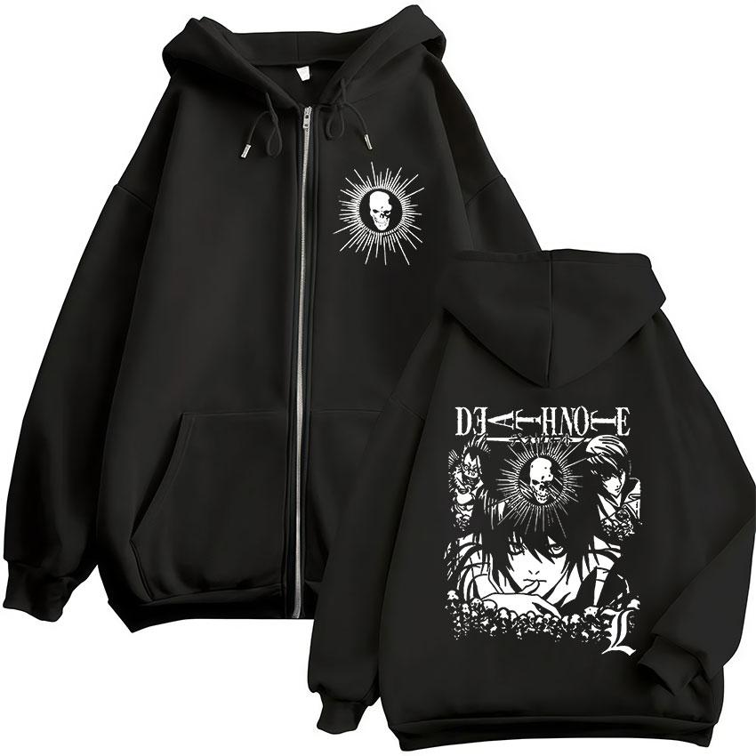Anime Death Note Ryuk Yagami Light L·Lawliet Dragkedja Huvtröjor Herr Dam Kläder Mode Vardaglig Dragkedja Huvtröjor Jackor