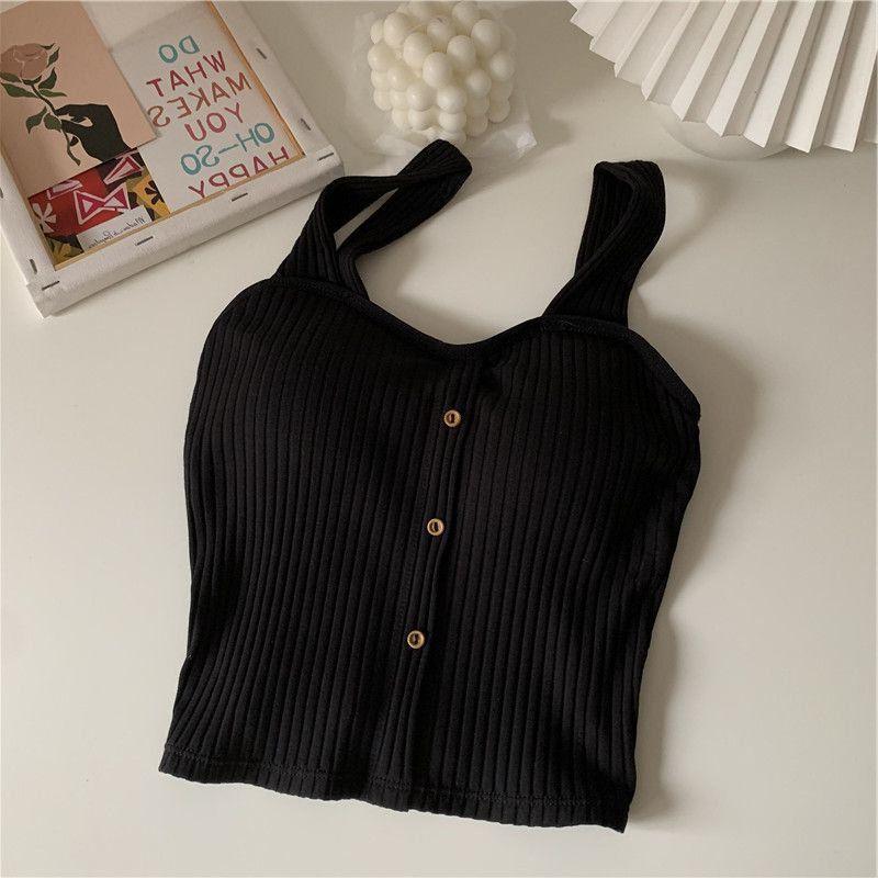 Extra Large Size 150.00kg Sweet and Spicy Outerwear Camisole Black 3XL