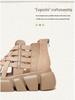 Jiechu Women's Summer Braided Hollow Sandals - Thick Sole, Breathable Candy Colors, Comfortable Roman Style