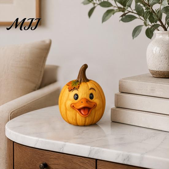 Resin Desktop Statues for Fall Artificial Pumpkin Decor, Cute Animals Decorative Pumpkins, Thanksgiving Pumpkins Unique Holiday Gifts Friends