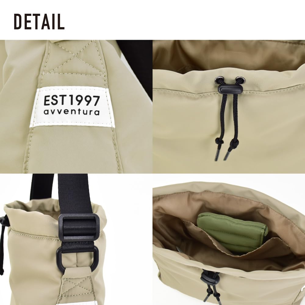 Aventura Soft Drawstring Shoulder Bag SFS-30727, Beige
