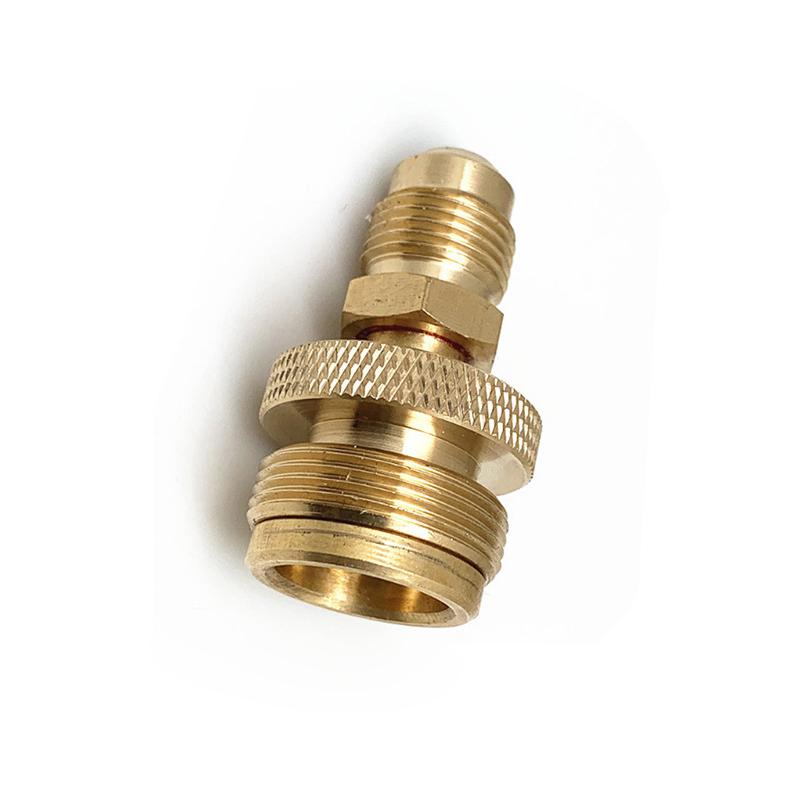 

1lb Propane Tank Cansiter Regulator Portable Camping Grill Stove Brass Adapter Connection Convert To 3/8 Male Flare 5/8 -18UNF жовтий