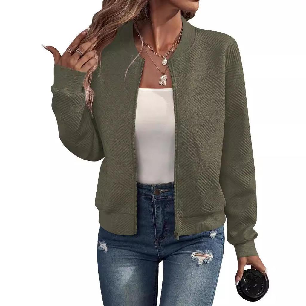 Modische Fliegerjacken Damen Biker Bomberjacke mit Reißverschlusstaschen Windbreaker Streetwear Oberbekleidung Arbeitsmäntel Damen
