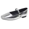 Silver single shoes women's new summer shallow mouth beautiful not tired feet Mary Jane women's shoes with skirt