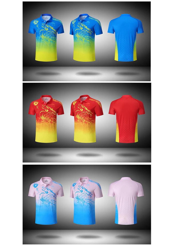 Quick-Dry Table Tennis & Badminton Clothing Set: Kids' Polo & Adult Short Sleeve