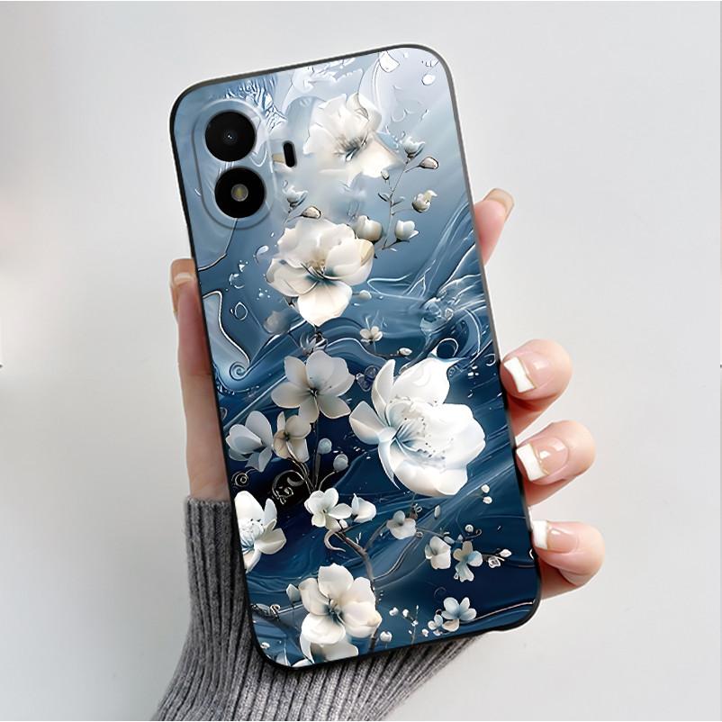 Husă de telefon imprimată pentru TCL K70 SE (T453D) Huse Capă Silicon Moale Negru Carcasă Flori Drăguțe Desene Animate Carcasă Coque