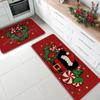 American Christmas Mat Holiday Decoration Mat Kitchen Non-slip Easy Care Crystal Velvet Mat