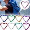 10-50PCS Heart Shaped Carabiner Aluminum Alloy Clip for Backpack Water Bottle Keychain Outdoor Hiking Climbing Accessories