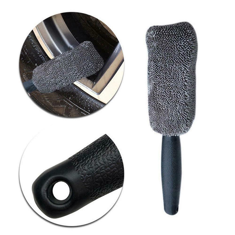 Portable Microfiber Wheel Tire Rim Brush for Car With Plastic Handle Washing Cleaner