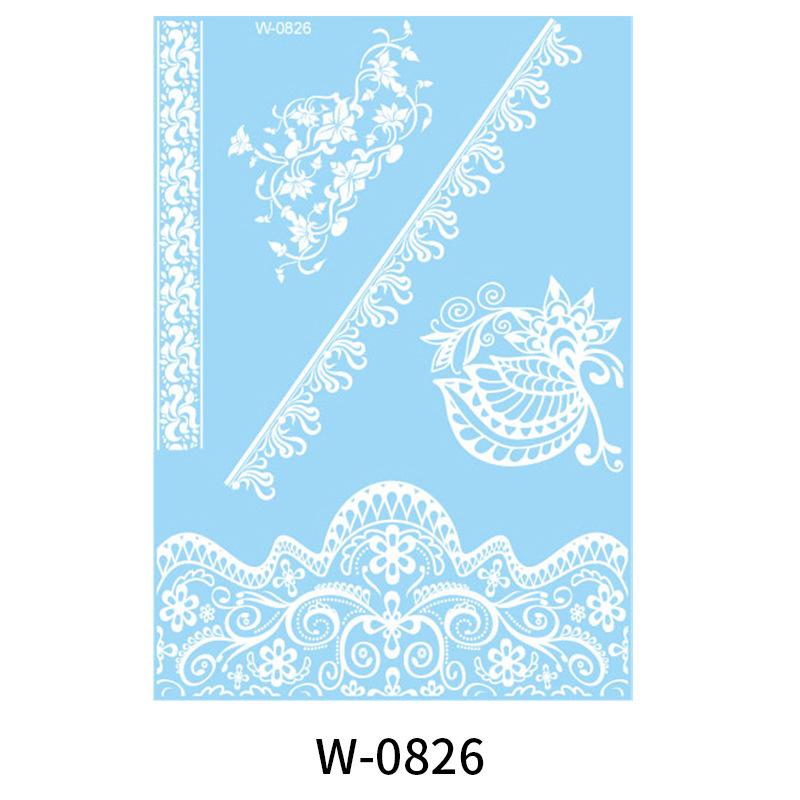 Beauty Sticker White Lace Tattoo Sticker Indian Temporary Tattoo Waterproof Tattoo Sticker