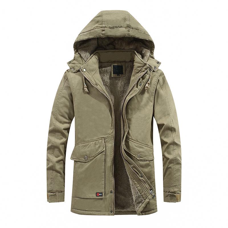 Men s Hooded Down Coats Thick Warm Bomber Jackets Casual Outwears Bomber Parka for Men M