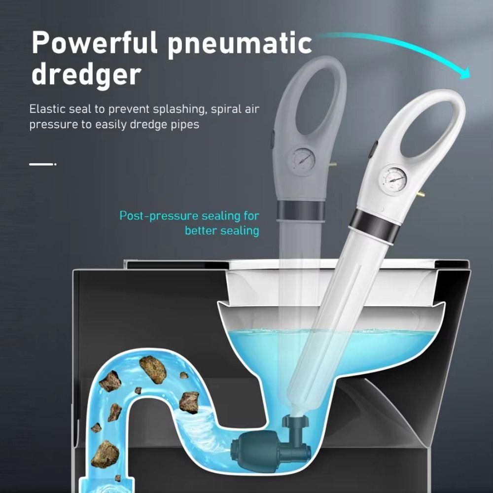 With Barometer Sewer Pipe Unblocker High Pressure Drain Unclogging Device  Household Use