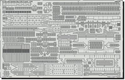 eduard USS Gambier Bay Parte 1 Peças de Fotoincisão Peças de Modelo de Plástico EDU53323 1/350 CVE-73 (para Hasegawa) (Navio)