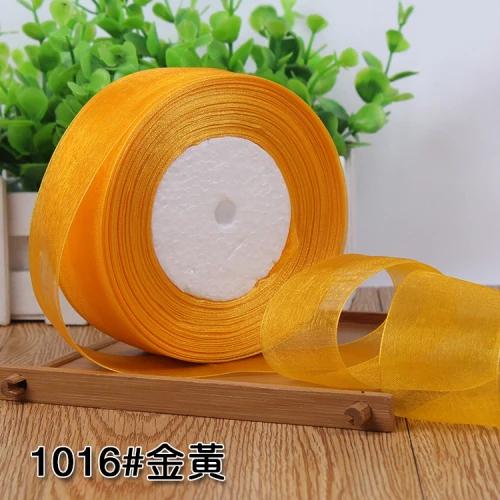 (50yards/roll) 12/15/20/25/40mm Organza Ribbon Gift Wrapping Decoration Christmas Silk Ribbons for Wedding DIY Craft Handmade