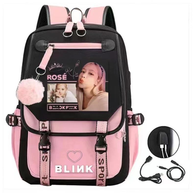 Blackpink Lisa Inspired Starry Sky Backpack Trendy Oxford Cloth Street Style Bag