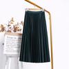 Elegant A Line Pleated Skirt Spring Summer Long Skirt Women Casual High Waisted Maxi Skirts EMA