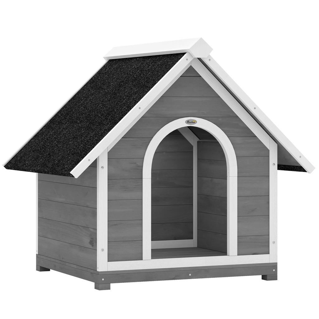 Outdoor Dog Kennel, Opening Body, 84 x 101 x 86 cm, Grey and White