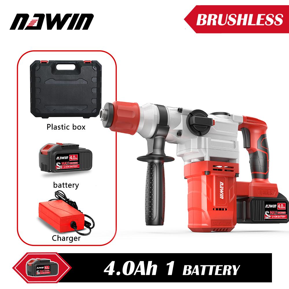 NAWIN Rotary Hammer High Power Heavy Impact Electric Hammer Concrete Breaker 21V Brushless Electric Hammer Power Tool