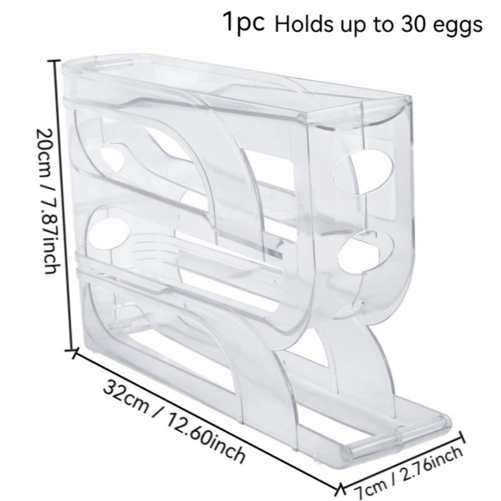 1Pc 3/4 Tier Egg Dispenser,Automatic Rolling,Easy To Clean Ideal for Kitchens and No Need To Worry about Storing Them