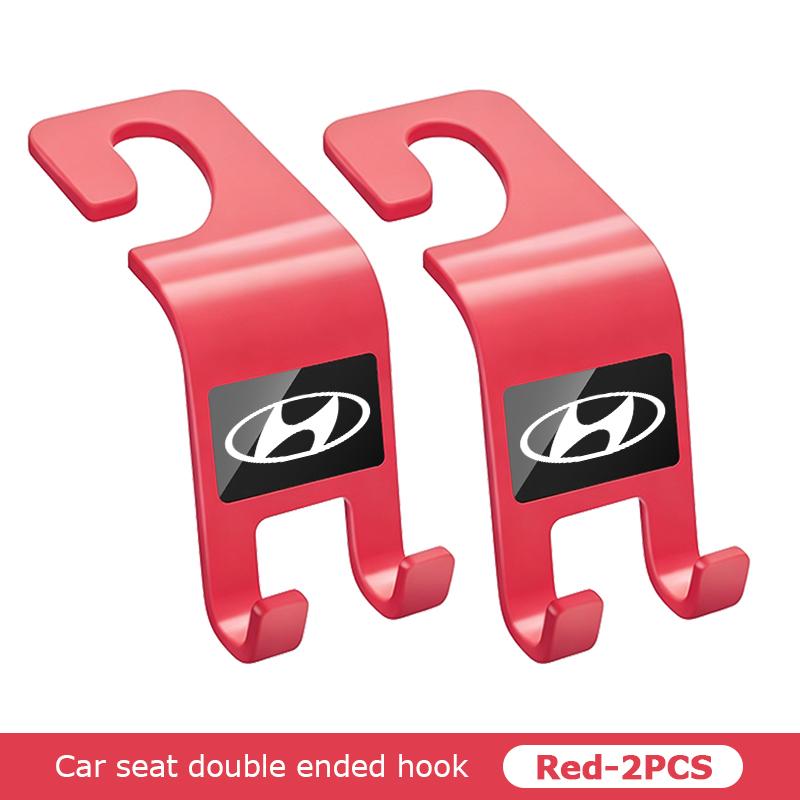 Car Logo Storage Hooks Headrest Hooks Car Seat Hanger Hook For Hyundai Genesis Azera GDI I10 I20 I30 I40 Ix20 Ix35 Accent Y5