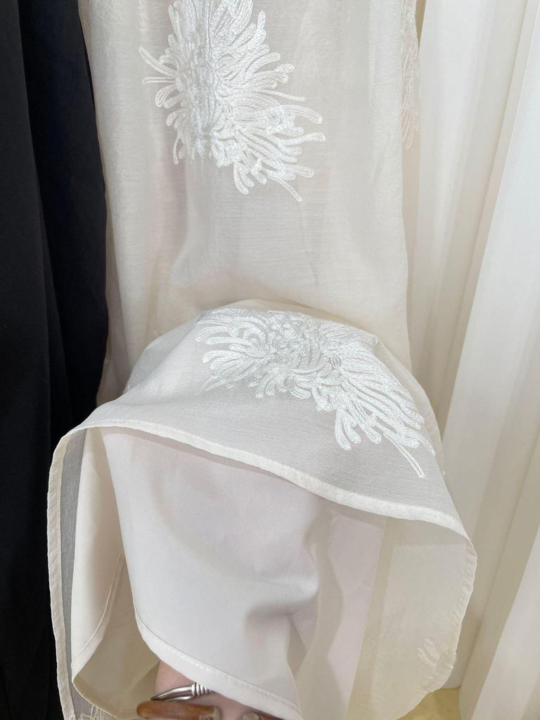 Elegant 3D Embroidered Ramie Suspender Dress - New Chinese Style