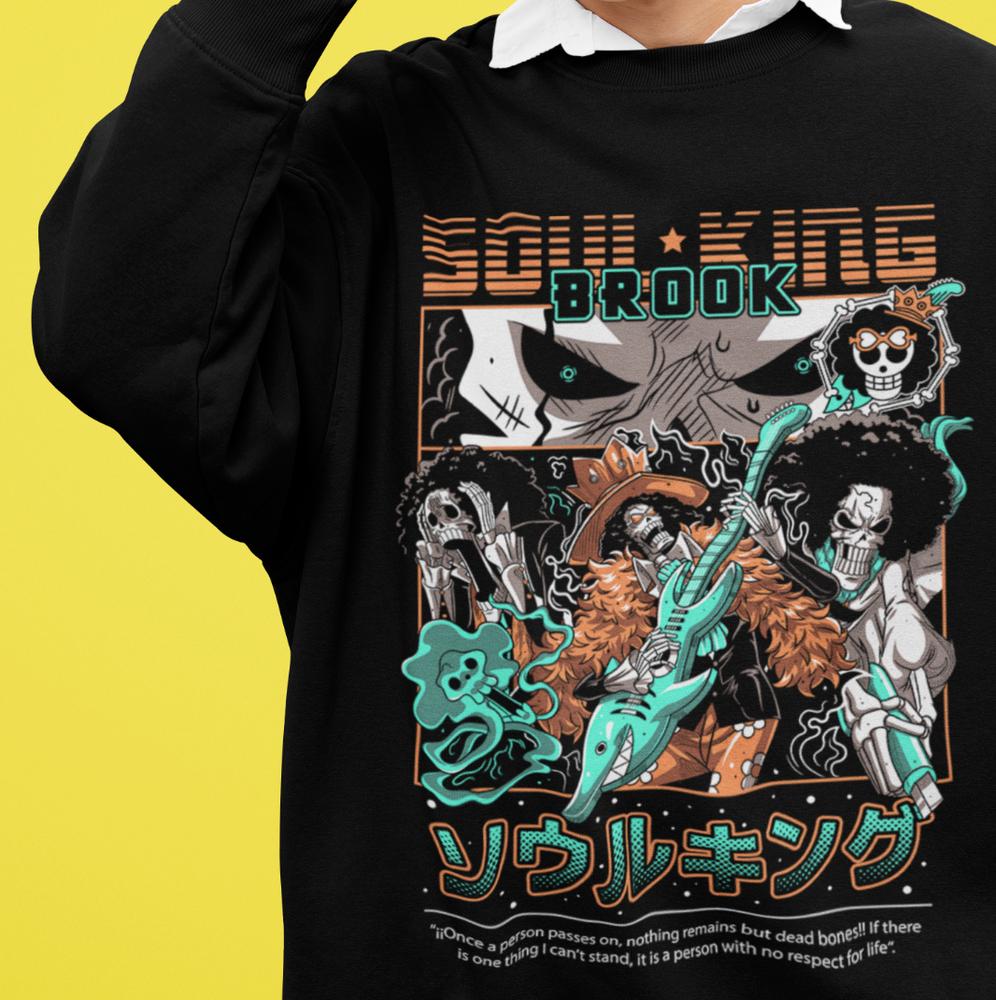 Brook Soul King One Piece T-shirt Anime Shirt Manga Tshirt Luffy Zoro Shanks Tee XXXXL